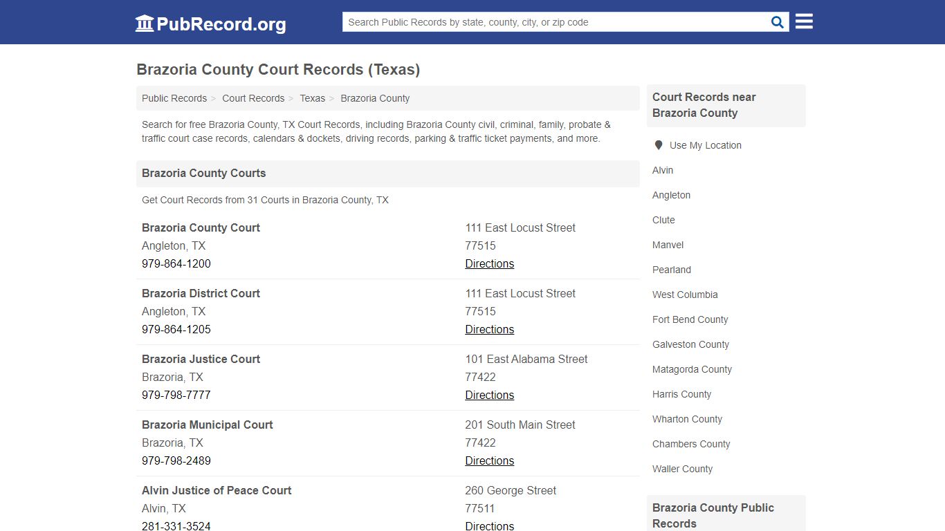 Free Brazoria County Court Records (Texas Court Records) - PubRecord.org