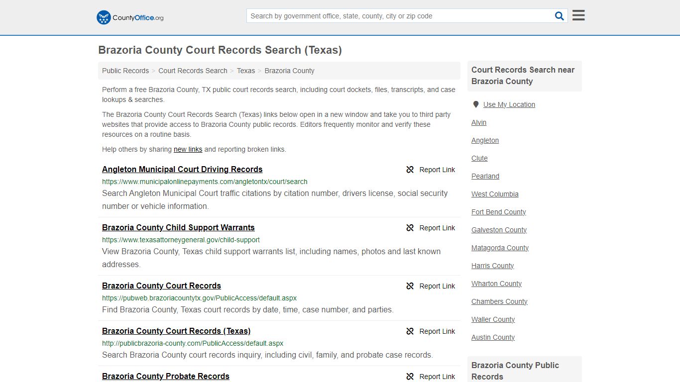 Brazoria County Court Records Search (Texas) - County Office